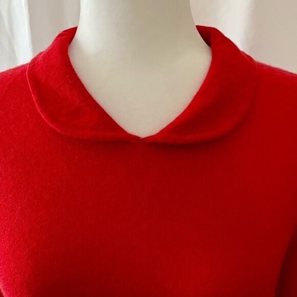 Vintage Lord & Taylor Cashmere Sweater in Berry Burst Red Size S - Picture 3 of 6